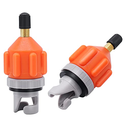 Dawitrly 2PACK Inflatable Stand Up Paddleboard (SUP) Pump Adaptor -Universal Standard Schrader Air Valve Adapter Pumping Head Connector Converter for Inflating Boat, Kayak, Surfboard, Bed, Car Tire (Orange) - Image 1