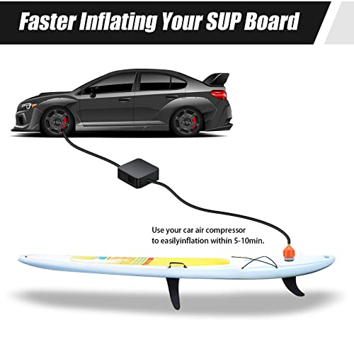 Dawitrly 2PACK Inflatable Stand Up Paddleboard (SUP) Pump Adaptor -Universal Standard Schrader Air Valve Adapter Pumping Head Connector Converter for Inflating Boat, Kayak, Surfboard, Bed, Car Tire (Orange) - Image 4