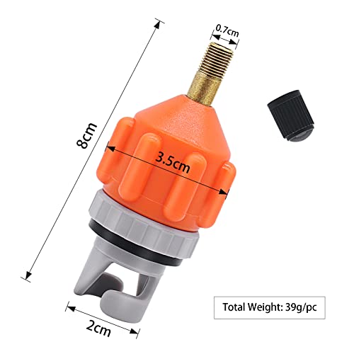 Dawitrly 2PACK Inflatable Stand Up Paddleboard (SUP) Pump Adaptor -Universal Standard Schrader Air Valve Adapter Pumping Head Connector Converter for Inflating Boat, Kayak, Surfboard, Bed, Car Tire (Orange) - Image 5
