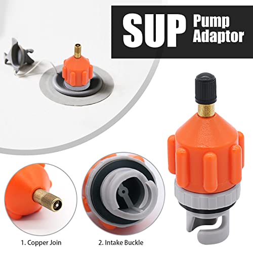 Dawitrly 2PACK Inflatable Stand Up Paddleboard (SUP) Pump Adaptor -Universal Standard Schrader Air Valve Adapter Pumping Head Connector Converter for Inflating Boat, Kayak, Surfboard, Bed, Car Tire (Orange) - Image 2