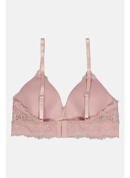 bebe Women Padded Lace Bra, Pink  - Image 2