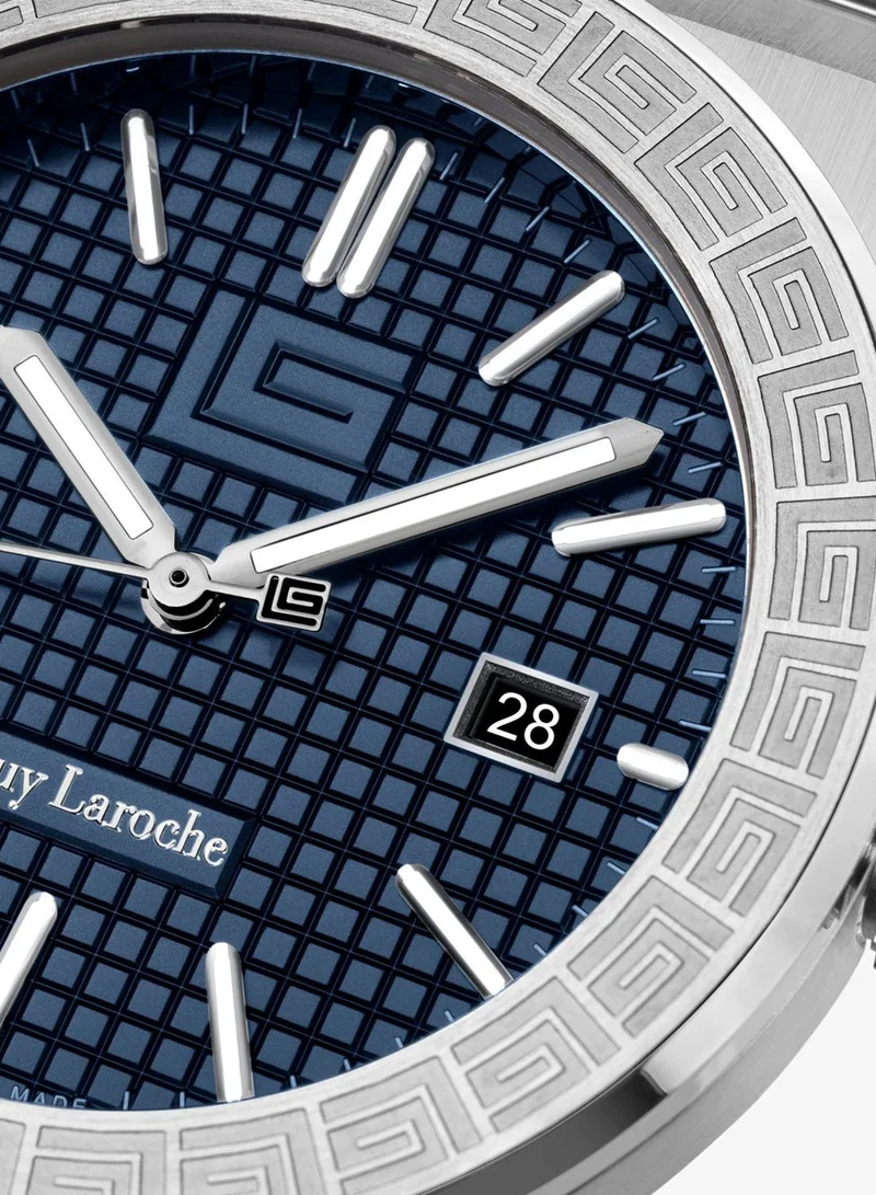 Guy Laroche  Sacha Blue Dial Silver Stainless Steel Bracelet Watch for Men 42mm for Men | Best Price UAE