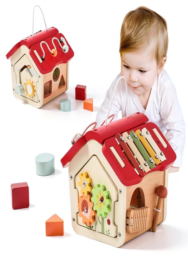 Etucdose Wooden Activity Cube 10-in-1 Montessori Wooden Toy | Multifunctional Early Educational Development Toys | Baby Activity Cubes for Girls Boy | Montessori Cube Toddler Toy Birthday Gift - Image 1