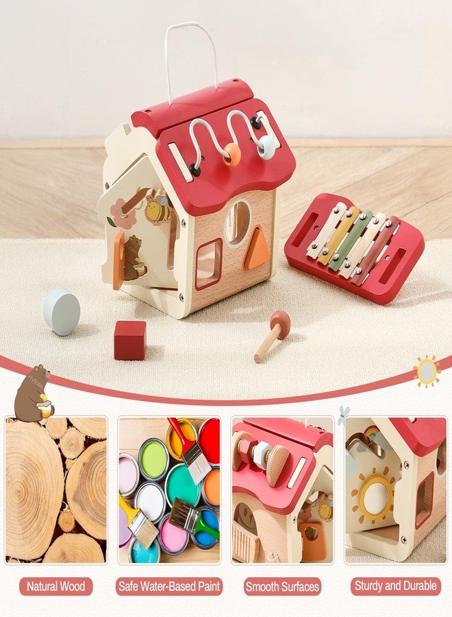 Etucdose Wooden Activity Cube 10-in-1 Montessori Wooden Toy | Multifunctional Early Educational Development Toys | Baby Activity Cubes for Girls Boy | Montessori Cube Toddler Toy Birthday Gift - Image 4