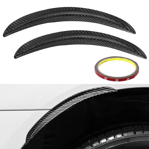 Ongfuwu 2PCS Wheel Tires Eyebrow Strip 98 Carbon Fiber Car Wheel Arch Trim Anti Collision Rubber Fender Flare Arch Lip Trim Strips Universal Fender Flare Protector for Car Truck - Image 1