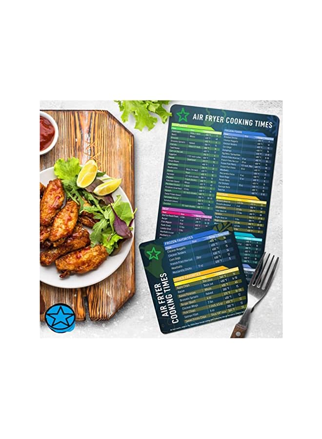 PROMASS Fryer Magnetic Cheat Sheet Set, Holomall Air Fryer Accessories Cook Times, Airfryer Accessory Magnet Sheet Quick Reference Guide for Cooking and Frying - Image 4