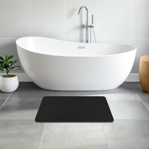 THMINS Large Stone Bath Mat 24x16 NonSlip Diatomaceous Earth Stone Bath Mat Super Absorbent Quick Drying for Bathroom Easy to Clean - Image 3
