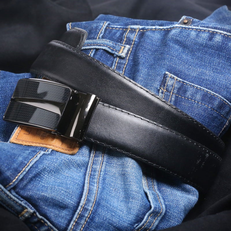 Testa Toro Classic Automatic Leather Belt (Click) with Carbon Buckle – B20 - Image 2