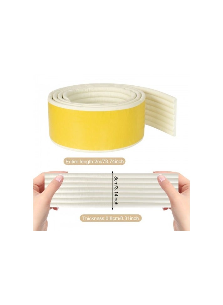 Furniture Edge Protector Strip – 8cm Wide Foam Cushion Tape, Self-Adhesive, Safe & Thick Bumper Guard for Corners, Tables, Cabinets, 0.8cm Thick, Easy to Cut - Image 2