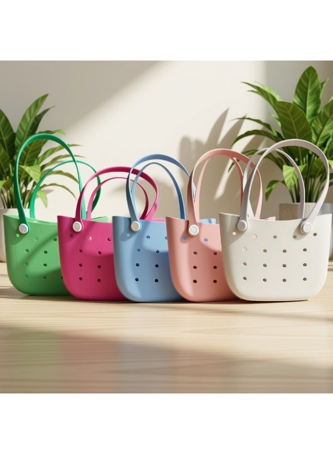 AKSESORY Women’s Waterproof Tote Bag with Shoulder Handles, Lightweight Washable Multipurpose Handbag for Beach, Shopping, Travel & Daily Use – Green - Image 5