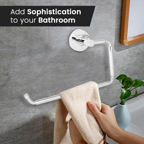 Pivalo 304 Grade Stainless Steel Towel Ring Half Square Hand Towels Hanger Napkin Holder Stand Bathroom Accessories for Home Kitchen & Wash Basin - Image 5