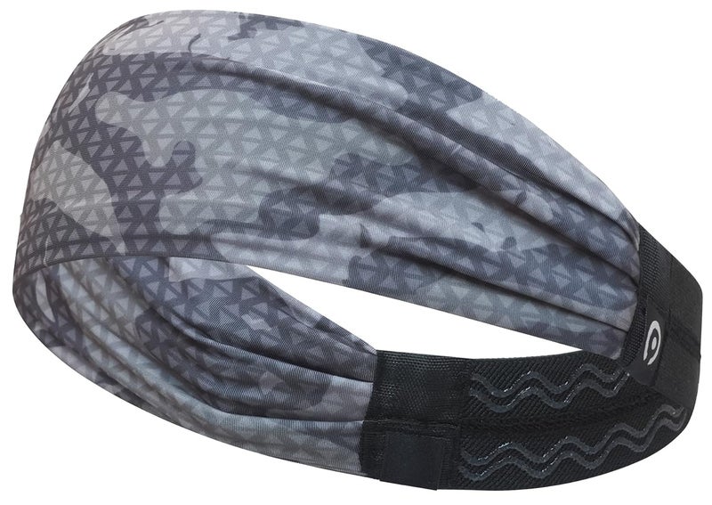 Coreteq Printed Multifunction Sports Sweatband Headband with Silicon Elastic Band Anti-Slip Men and Women (Digi Grey) Free Size - Image 1