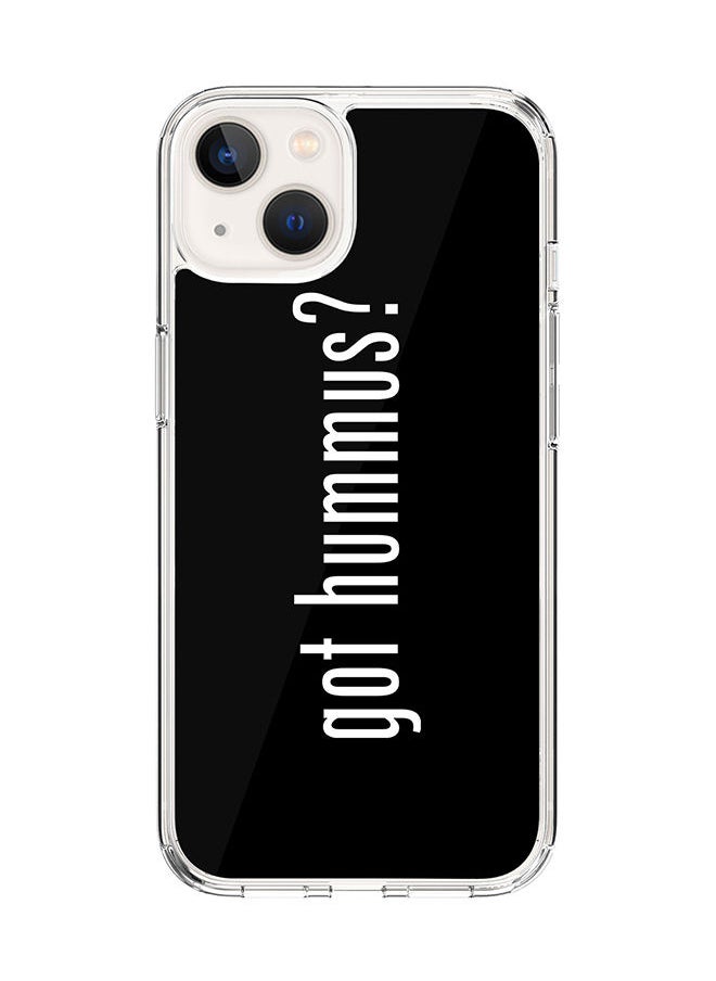 Stylizedd Classic Clear Case for Apple iPhone 14 Hybrid Soft Case Flexible Edges Anti Drop TPU PC Gel Thin Transparent Cover [ Designed for Apple iPhone 14 ] - Got Hummus? Full Print  - Image 1
