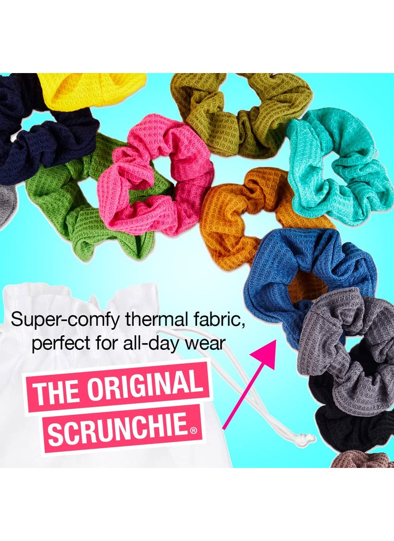 CONAIR Scunci by Conair The Original Super Comfy Waffle Knit Scrunchie hair accessories  hair accessories for women  Assorted Colors 36 Count  - Image 3