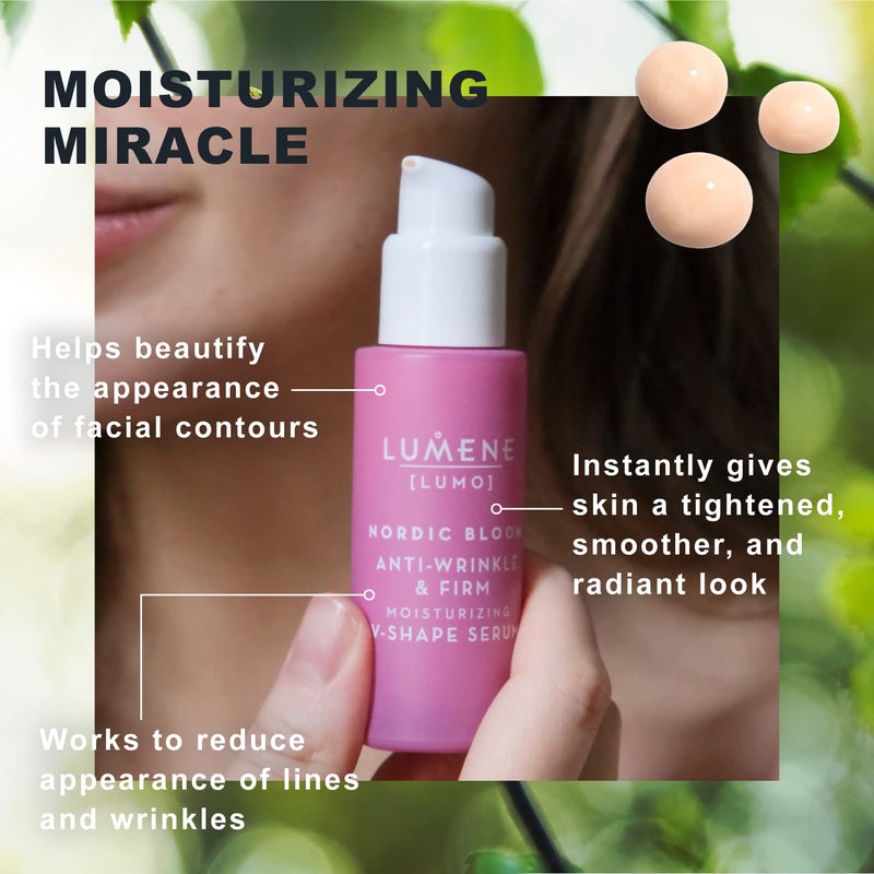 Lumene [Lumo] Nordic Bloom Anti-Wrinkle & Firm Moisturizing V-Shape Face Serum - Hydrating Serum to Help Visibly Reduce Fine Lines + Wrinkles - Infused with Nordic Lingonberry Extract (30 ml) - Image 4