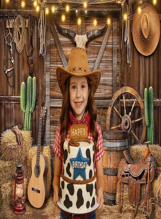 شايا خلفية تصوير رعاة البقر الغربيين من CHAIYA مقاس 7×5 أقدام، منزل حظيرة خشبي ريفي من الغرب المتوحش، خلفية تصوير لديكور الحفلات الغربية، لافتة حفلات عيد ميلاد الأطفال - Image 2