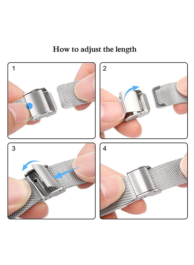 O Ozone Slim Milanese Straps For Apple Watch 38mm 40mm 41mm 42mm, Stainless Steel Replacement Band for iWatch Series 10 9 8 7 6 5 4 3 2 1 SE Women- Silver - Image 3