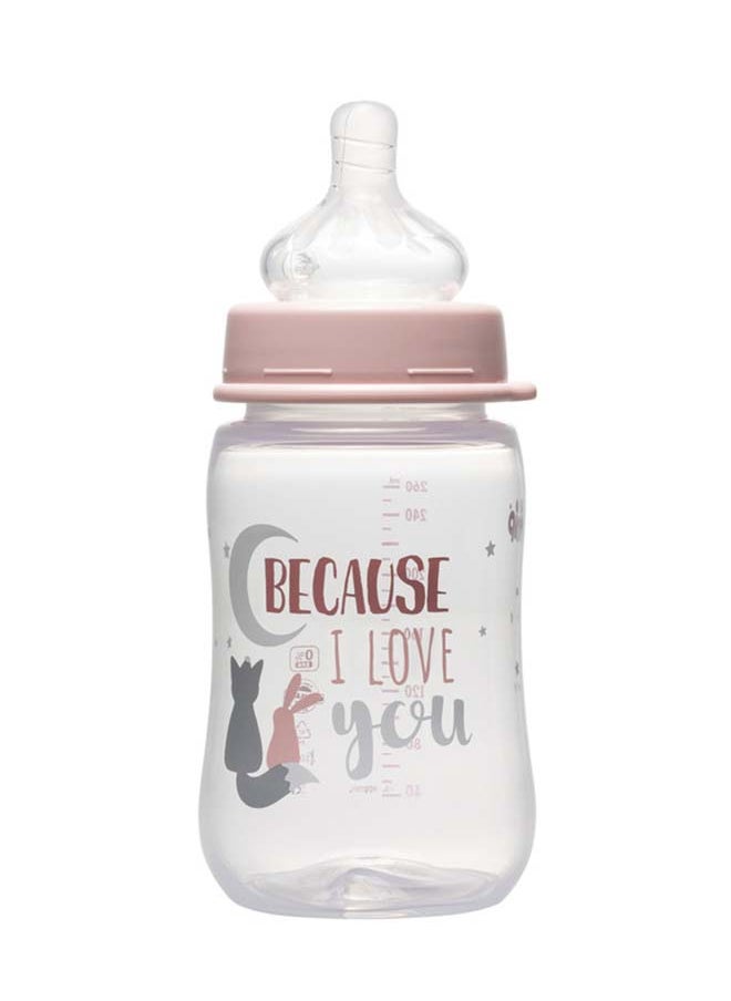 nip Wide-neck PP Baby Bottle with Anti-colic Teat, Baby Feeding bottle with ACTIFLEX system, Made in Germany, BPA-free, Silicone Round Tea (medium), 260 ml, Milk Bottle, from 0M+, Girl Pink  - Image 2