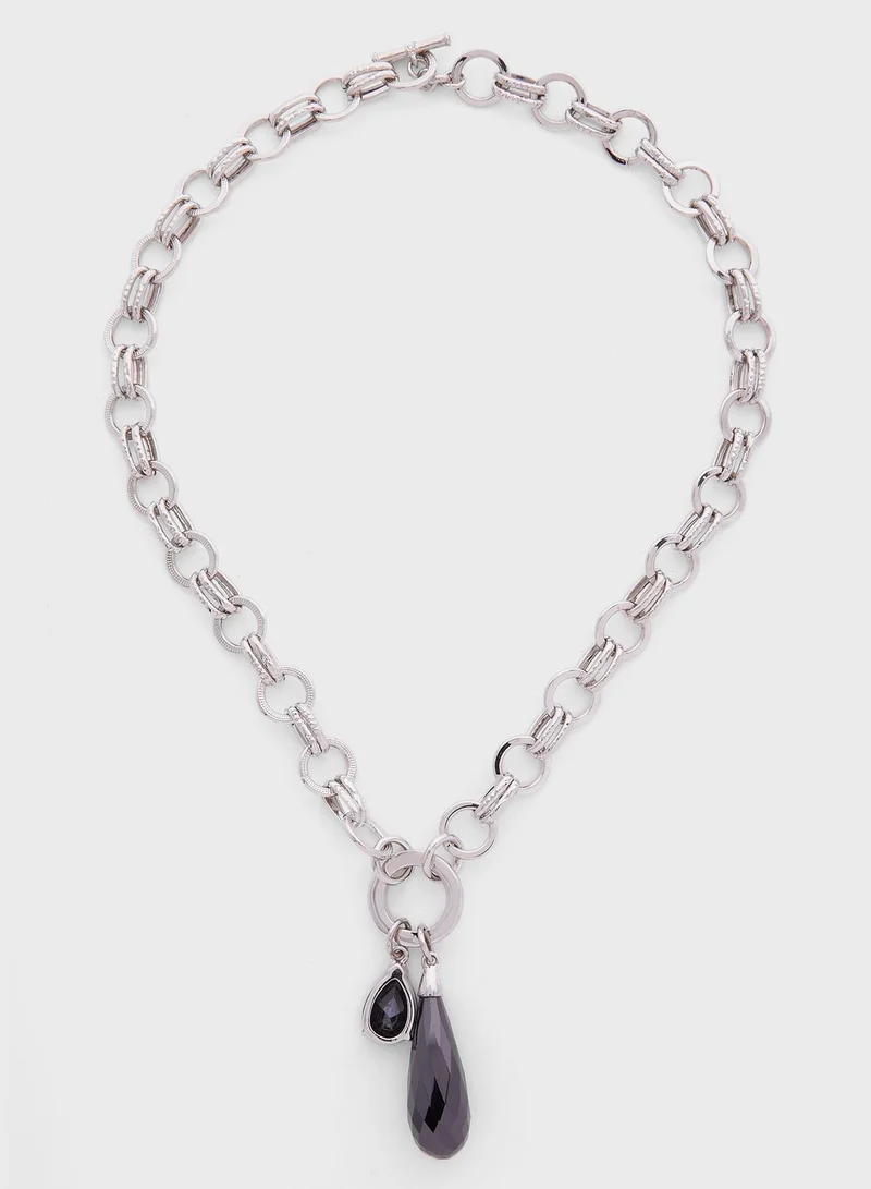 BUCKLEY LONDON Jet Teardrop Necklace+Earrings Set