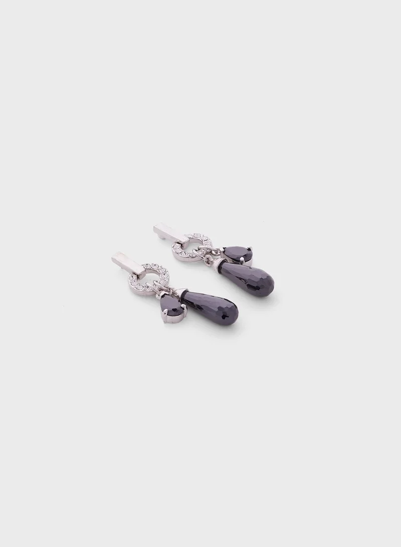 BUCKLEY LONDON Jet Teardrop Necklace+Earrings Set