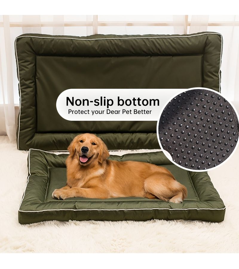Extra Large Square Dog Bed Printed Non Slip Pet Mat Orange 15.6 By 11.7 Inches All Season Use Polyester Fiber Filling Suitable For Small To Large Dogs - Image 5