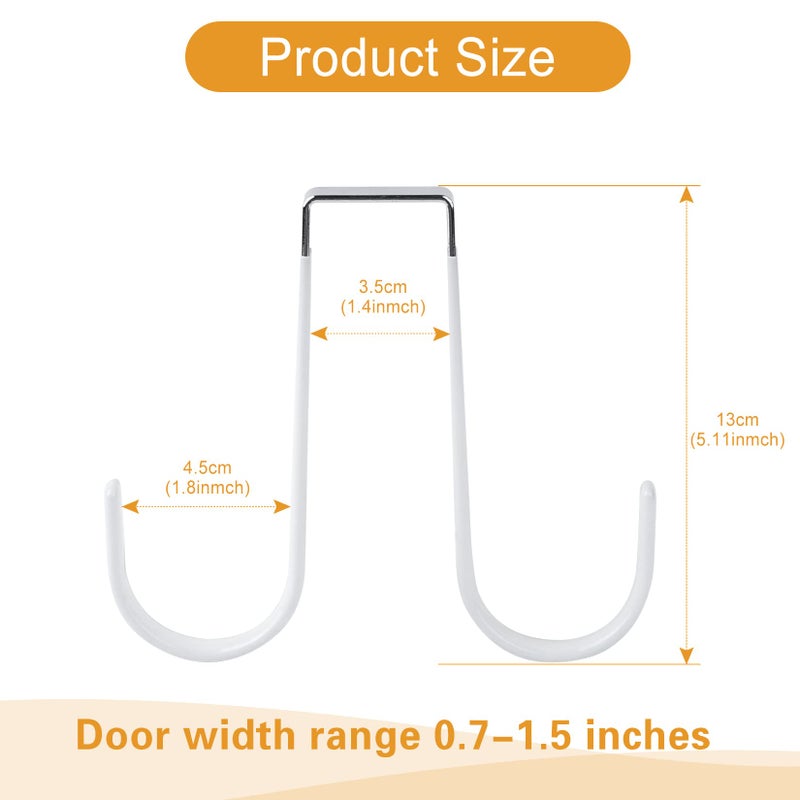 Manesi Double Sided Over The Door Hooks For Clothes. Over The Door Hanger Hook Set Of Four. Towel Hanger For Bathroom, Wreath Hook, Coat Rack Hat Organizer Or Plant Hooks For Ceiling 4 Pack - Image 2