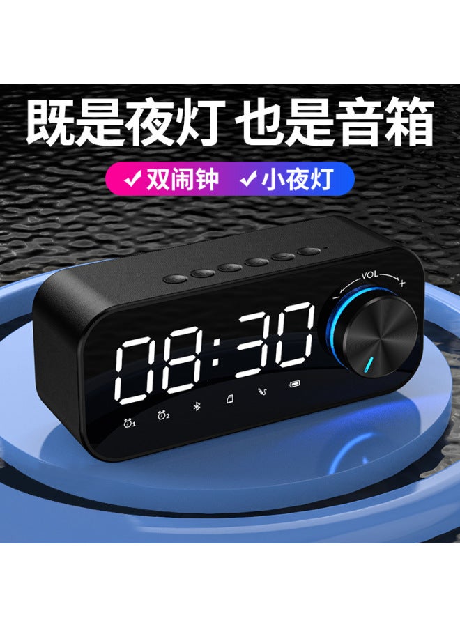 Neutral Multi-functional Wireless Bluetooth Clock Speaker Smart Mirror Alarm Clock Home Collection Broadcast Portable Small Stereo - Image 4