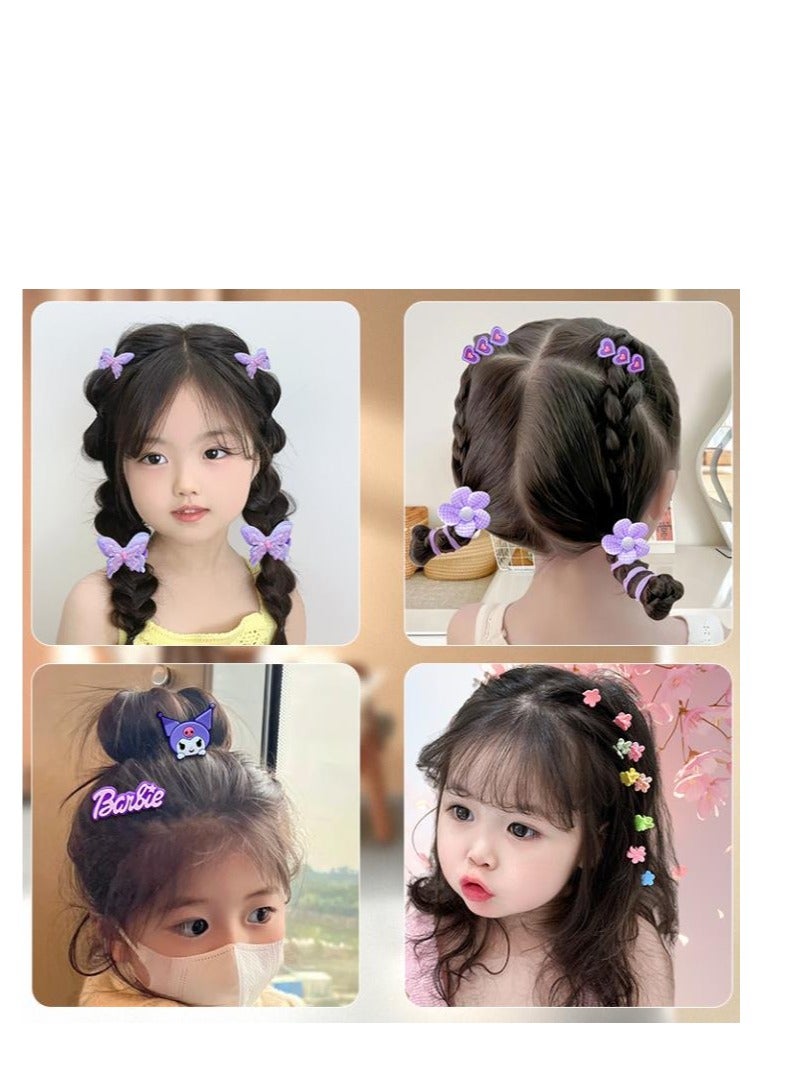 إكسسوارات شعر للبنات مشابك شعر بما في ذلك صندوق مجوهرات أدوات شعر مشابك شعر ربطات شعر فيونكات شعر ألعاب هدايا للبنات المراهقات من سن 3 إلى 12 عامًا (كورومي) - Image 4
