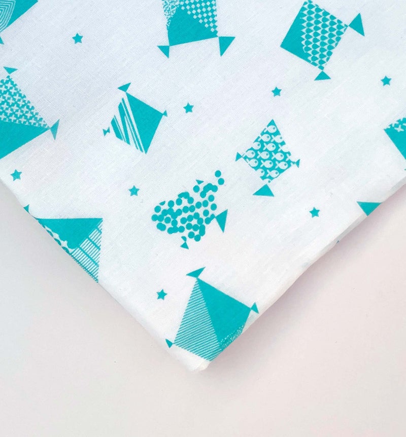 Chibby Swaddle - Swaddles for new born baby, 100% Cotton, ultra soft, multipurpose, comfortable swaddle-wrapper - Kite Print (Blue) - Image 2