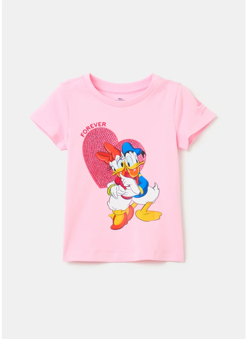 Ovs Stretch cotton T-shirt with Donald Duck 90 print