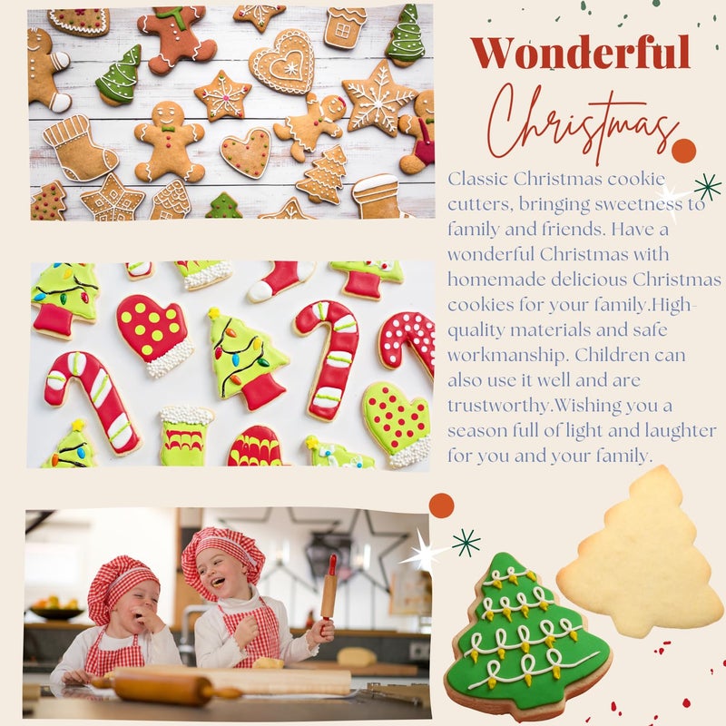 KAISHANE Christmas Cookie Cutters Set  9 Piece Holiday Cookie Cutters Shape - Gingerbread Man  Christmas Tree  Snowflake  Santa  Angel  Candy Canes  Snowmen  Elk for Christmas Party Winter Baking - Image 4