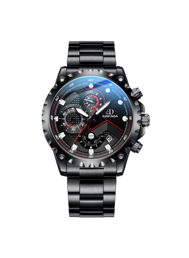 Binkada Black Warrior Men's Fully Automatic Mechanical Watch Sports Style For College And High School Students Age 14-28 Birthday Gift - Image 2