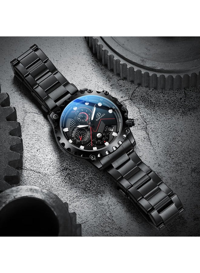 Binkada Black Warrior Men's Fully Automatic Mechanical Watch Sports Style For College And High School Students Age 14-28 Birthday Gift - Image 3