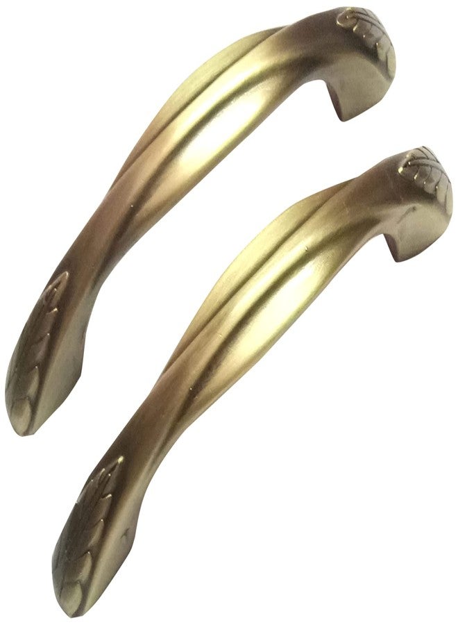 Techlife Accessories Brass Antique Finish Extreme Design Cabinet Handle/Handle for Kitchen Cabinets/Door Handle/Drawer Handle/Pull Handle for Home Decor (4 inch, Pack of 2pcs, Brownish Yellow).
