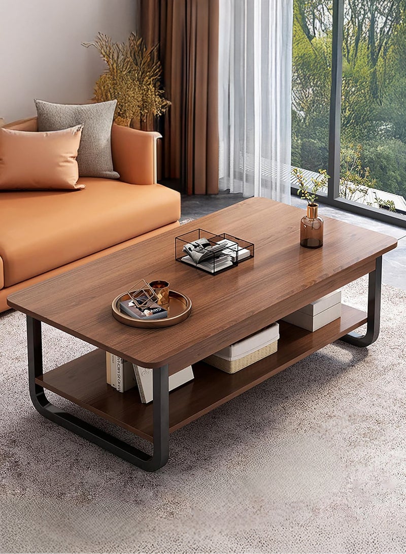 XiuWoo 2-Tier Multi-Use Nordic Wood Coffee Table Sofa Table with Open Shelving for Storage and Display for Living Room and Home Office - Image 1