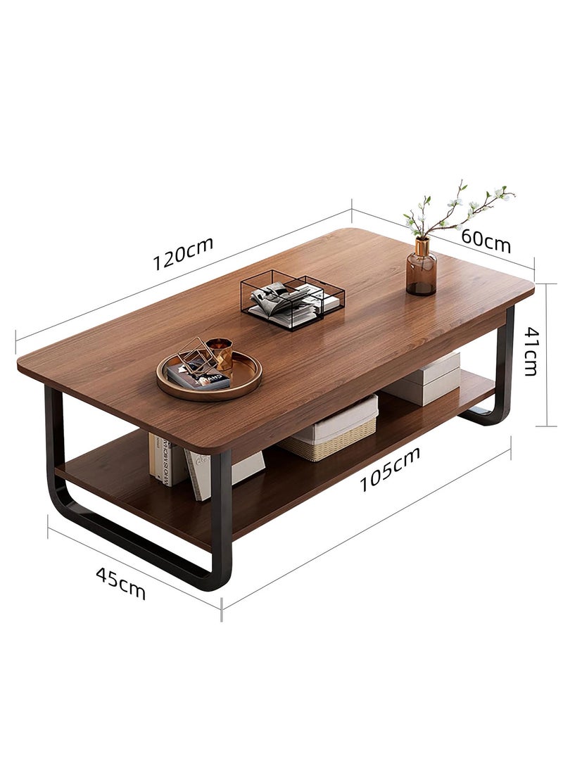 XiuWoo - 2-Tier Multi-Use Nordic Wood Coffee Table Sofa Table with Open Shelving for Storage and Display for Living Room and Home Office - Image 1
