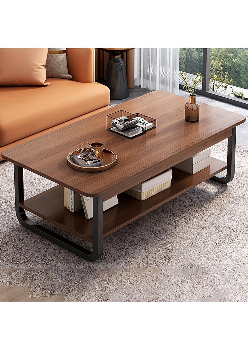 XiuWoo - 2-Tier Multi-Use Nordic Wood Coffee Table Sofa Table with Open Shelving for Storage and Display for Living Room and Home Office - Image 1