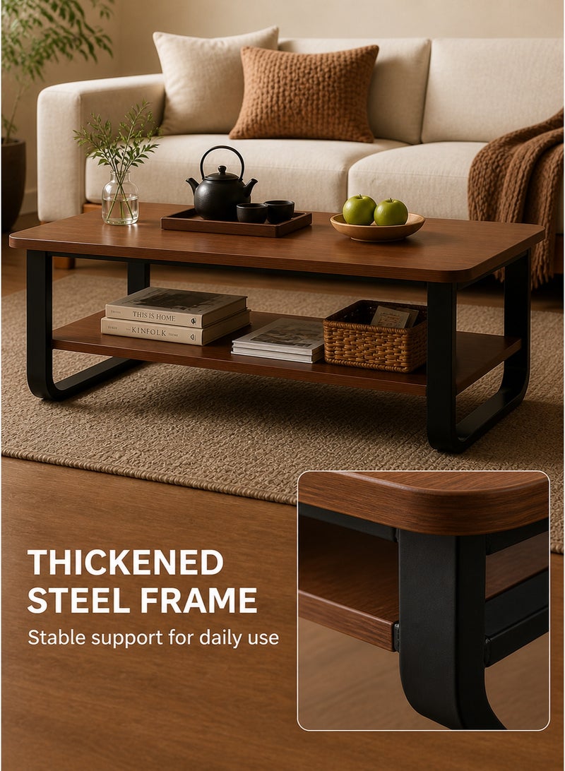 XiuWoo 2-Tier Multi-Use Nordic Wood Coffee Table Sofa Table with Open Shelving for Storage and Display for Living Room and Home Office - Image 3