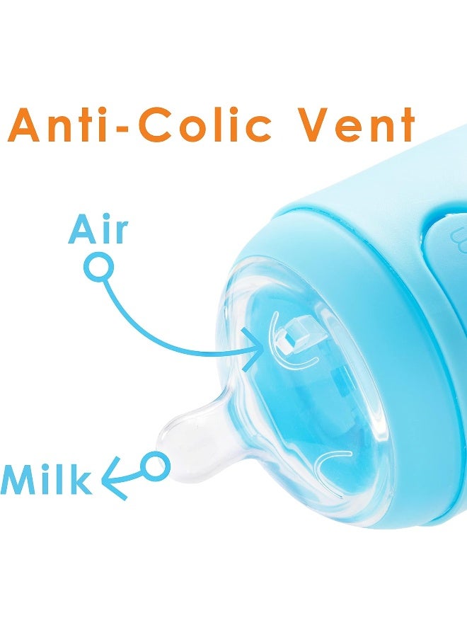 PopYum زجاجات الأطفال PopYum سعة 9 أونصات باللون الأزرق مع صيغة مضادة للمغص، لصنع/خلط/توزيع الحليب - Image 4
