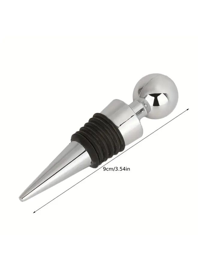 5pcs Black Stainless Steel Wine Stoppers Leakproof Vacuum Seal for Red Wine - Image 4