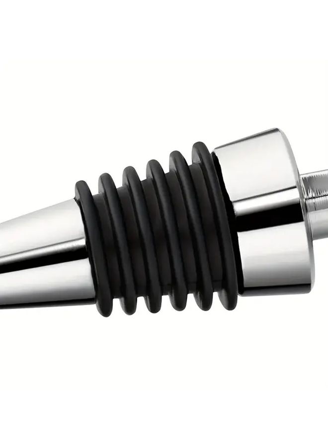 5pcs Black Stainless Steel Wine Stoppers Leakproof Vacuum Seal for Red Wine - Image 3
