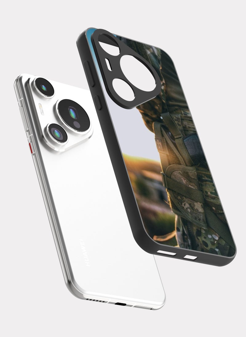 بكسلات كفر هواوي بيورا 70 برو مسدس جندي بني - Image 2