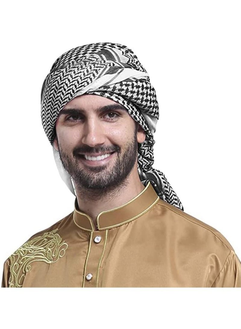 QUESERA Men Large Arab Shemagh Headscarf Muslim Headcover Shawl Keffiyeh Arabic Scarf  - Image 2