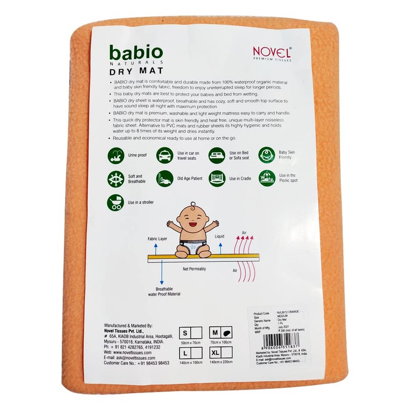 NOVEL Microfiber Baby Bed Protecting Mat (Orange, Extra Large) - Image 3