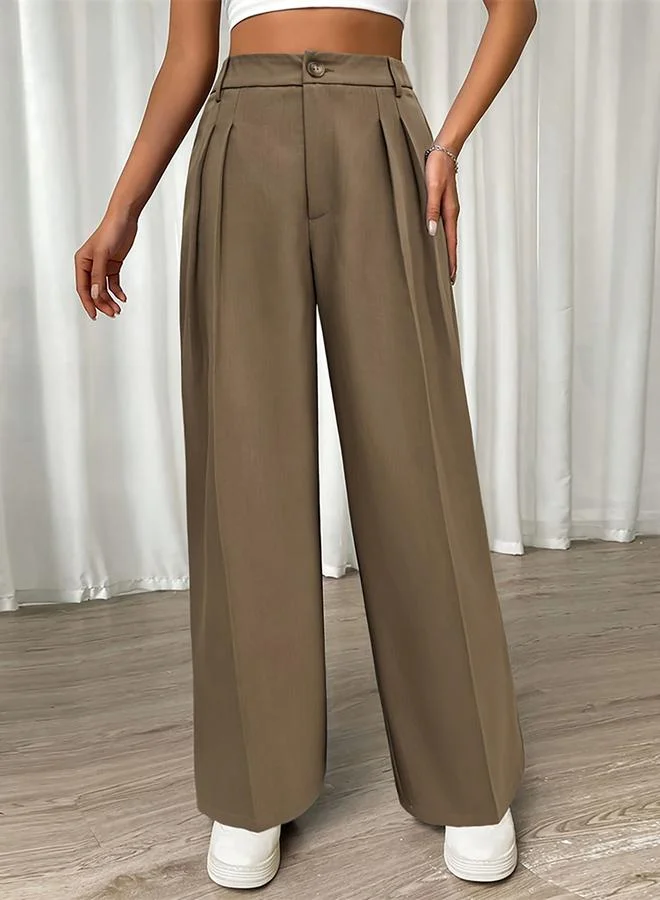 Take Two Take Two High Rise Pleated Detail Wide Leg Pants