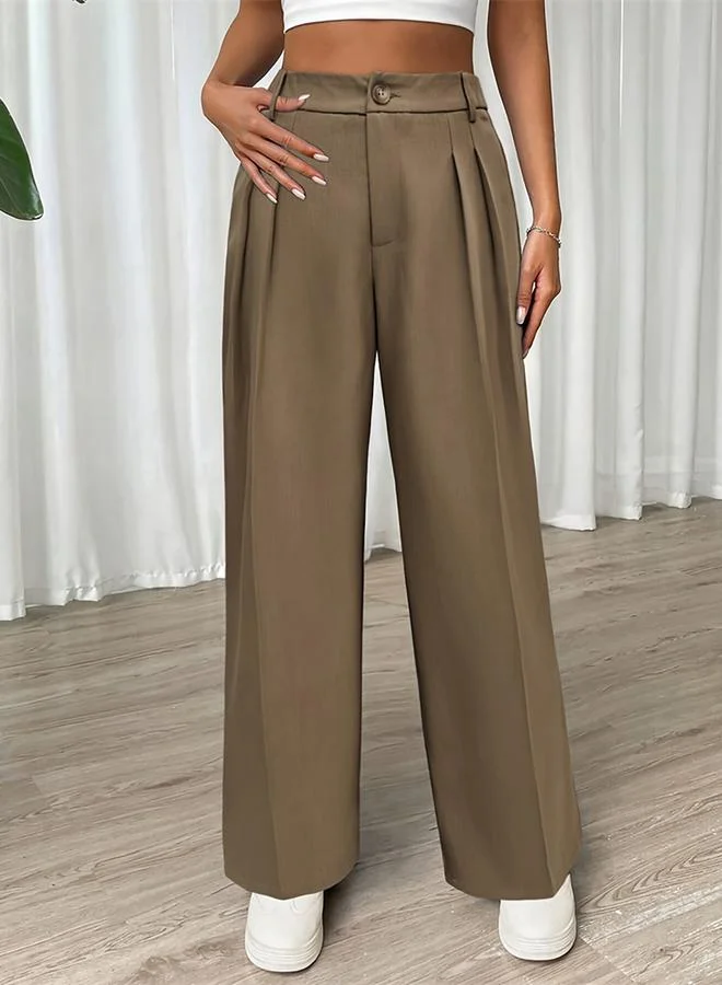 Take Two Take Two High Rise Pleated Detail Wide Leg Pants
