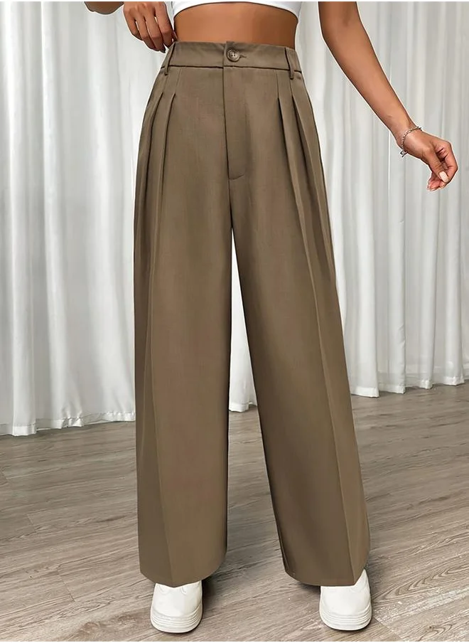 Take Two Take Two High Rise Pleated Detail Wide Leg Pants
