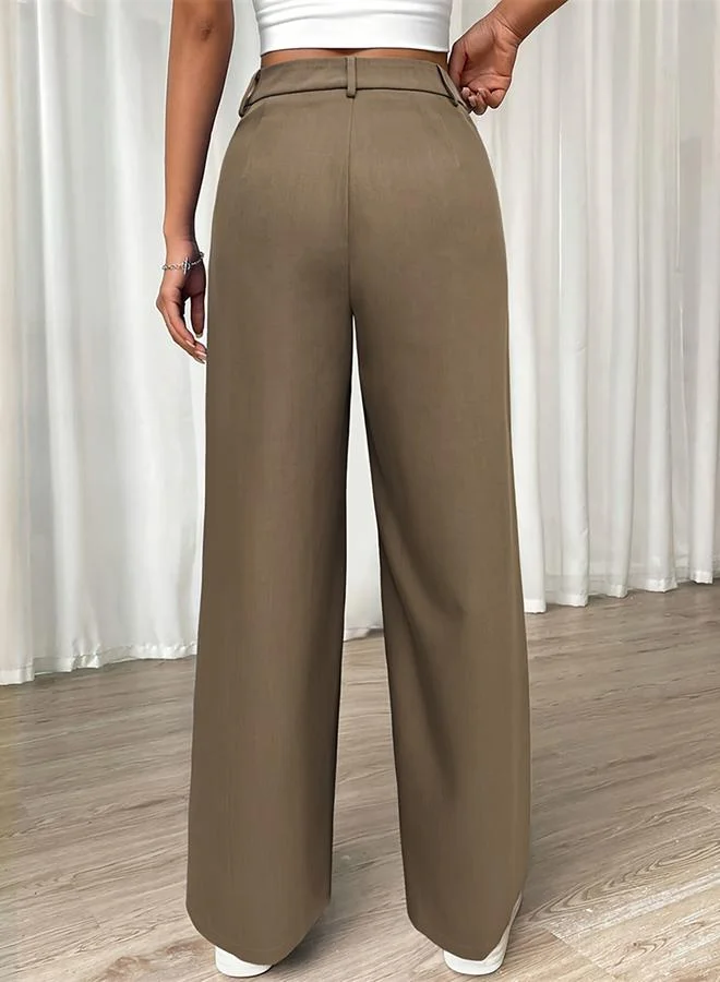 Take Two Take Two High Rise Pleated Detail Wide Leg Pants