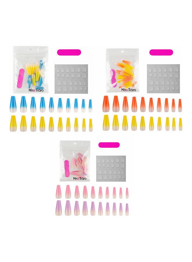 NIBEMINENT 60-Piece Removable False Nails Set Multicolour - Image 1
