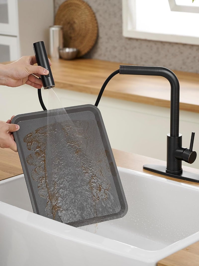 JOOM Kitchen Faucets with Pull Down Sprayer,Waterfall Kitchen Sink Faucet,Commercial Utility Stainless Steel Kitchen Faucets,Single Handle Kitchen Sink Faucet with Pull Down Sprayer for 3 Function,ORB - Image 5